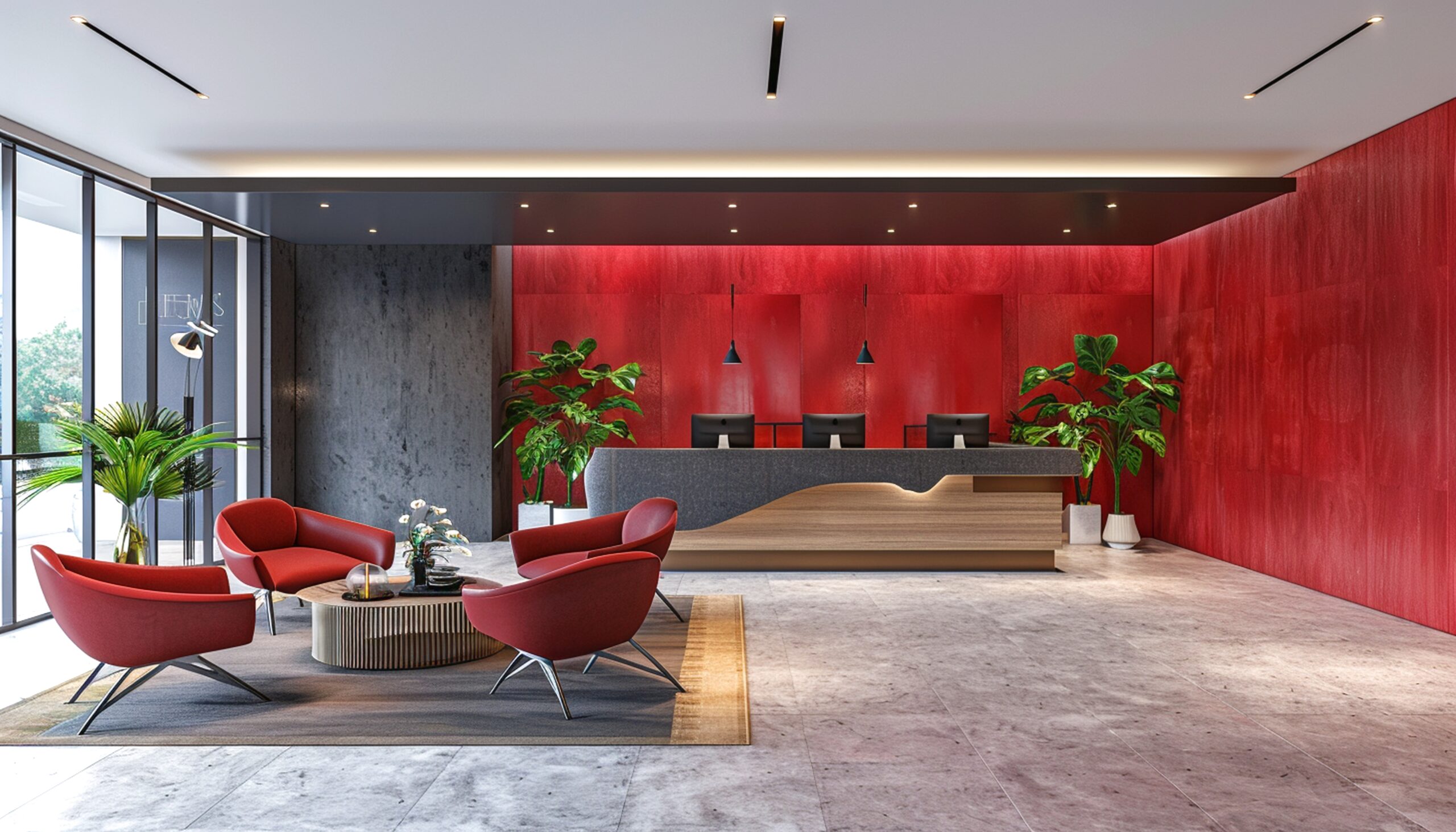 3d rendering Beautiful modern hotel and office